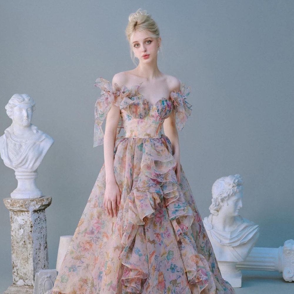 Floral Ruffle Ball Gown - Picture 4 of 6